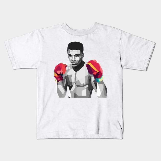 Muhammad Ali Pop Art WPAP M Ali Kids T-Shirt by Creativedy Stuff